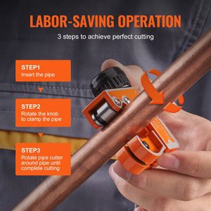 Mini Cortador de Tubos Compacto de Alta Resistencia con Cuchilla SKD de Alta Velocidad para Diámetros Exteriores de 1/8 a 1-1/8 Pulgadas Mini Cortador de Tubos de Cobre - Product Image 6