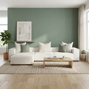 Sofá Seccional Moderno en Forma de L de 3 Plazas con Brazos Acolchados, Relleno de Espuma, Cojín de Chaise Longue, Patas de Madera, para Hogar u Hotel - Product Image 1