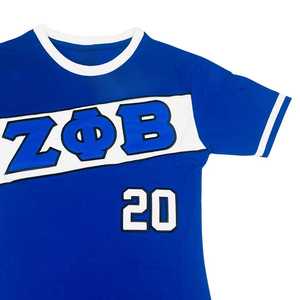 เสื้อเจอร์ซีย์เซต้า ฟี เบต้าพรีเมี่ยมสีน้ำเงินปักตัวอักษรกรีกเสื้อยืดผู้หญิงทรงสปอร์ตสวมใส่สบายมีสไตล์ - Product Image 5
