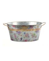 Ensemble de 3 jardinières en métal galvanisé à motif floral vintage pour la maison et le jardin