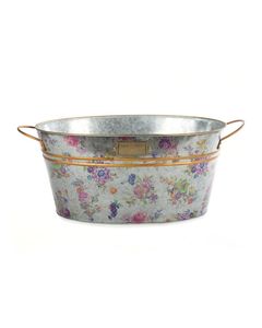 Vintage Floral Metal Set of 3 <b>Galvanized</b> <b>Planters</b> Collection for Home & Garden - Product Image 3