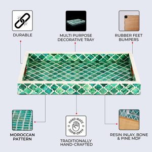 Bandeja de Alta Calidad con Incrustaciones de Hueso, Hecha de Material de Incrustaciones de Hueso, Accesorio para Cocina y Hogar, para Uso en Hogares y Hoteles - Product Image 5