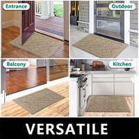 Tapis d'entrée absorbant et résistant à la saleté en polypropylène tufté, lavable, à profil bas, antidérapant, pour intérieur/extérieur
