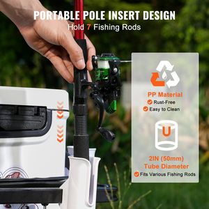 Carrello da Pesca da Spiaggia con Capacità di Carico di 90 kg, Ruote Grandi da 11 Pollici, Pneumatici in Gomma, Portacanne Resistenti per Pesca Marina - Product Image 6