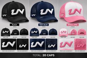 Gorra Trucker Negra LAMA INDUSTRIES, Transpirable, con Malla en la Parte Trasera, Ajustable, con Bordado de Letras Blancas, Unisex, para Uso Casual al Aire Libre - Product Image 2