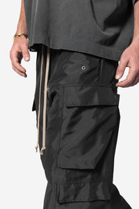Pantalon cargo coupe ample décontracté en toile 100 % coton, lavé, avec cordon de serrage, coupe-vent, pour homme – Vente chaude, sur mesure - Product Image 4