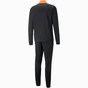 Conjunto Deportivo Premium para Hombre, Estilo Jogging, Color Sólido |   Chándal Solar Naranja Obsidiana Negro con Paneles en V |   Conjunto Deportivo con Cierre de Cremallera - Product Image 2