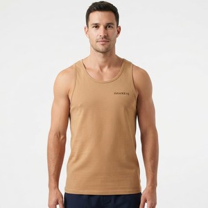2026 High Quality Sport <b>Vest</b> Polyester Breathable Men's Sleeveless Tank Top O-Neck Solid Color Casual Knitted Tank Top Men - Product Image 1