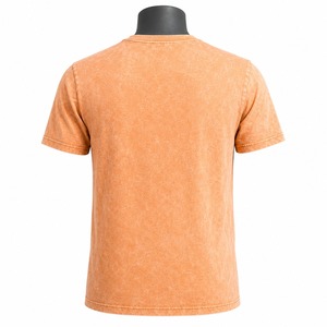 T-shirt en toile délavée 100 % coton à manches courtes pour homme, coupe classique, imprimé numérique, uni, respirant, style streetwear - Product Image 2
