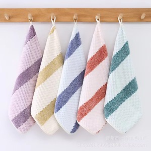 Serviette de toilette en coton doux et lisse, séchage rapide, absorbante, pour hôtel et spa, vente en gros, rayée, en tissu éponge - Product Image 5