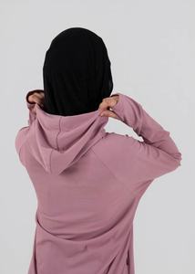 Survêtement à capuche tricoté pour l'hiver et l'automne, grande taille, coupe allongée, pour l'extérieur, modeste, en tissu respirant, vente en gros, OEM, faible MOQ - Product Image 4