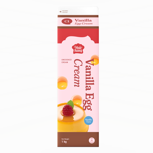 Crème à la vanille professionnelle pour œufs, crème d'œufs non cuite 1KG, pour pâtisserie, desserts, usage commercial, HALAL, OEM/ODM, approvisionnement mondial - Product Image 1