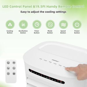 Ventilatore Raffrescatore Evaporativo Portatile 4-in-1, Climatizzatore Autoportante con Timer e 3 Modalità, Elettrico con Spina - Product Image 5