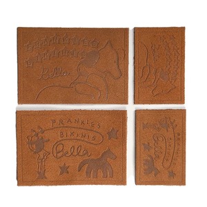 High Quality New Design Logo Black Leather <b>Sew</b>-<b>On</b> <b>Patches</b> With 3D Embossed Logo And Irregular Shape For Bags - Product Image 5