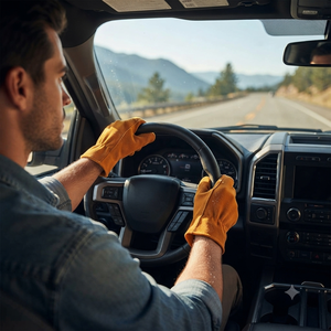 Top-Ranked Reflective Safety Cowhide Split Leather Driving <b>Gloves</b> Comfortable Heat Resistance Flexible Abrasion Resistant Garden - Product Image 2