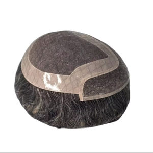 วิกผมผู้ชายแบบติดลูกไม้ ผมแท้ อินเดียนเรมี่ แฮร์ ทัซ แฮร์ บังกลาเทศ ดีฟเวฟ ซิงเกิลเวฟท์ สีเทา 50% - Product Image 3