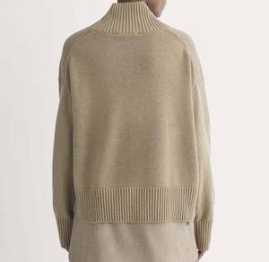 Camisa transpirable de punto a rayas con cuello en V para mujer, jerséis ajustados de estilo europeo, jersey suave para uso diario - Product Image 6