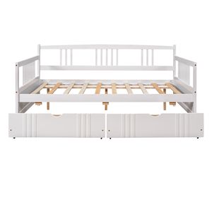 Divano letto matrimoniale in legno bianco con due cassetti (Vecchio SKU LP000058AAK) - Product Image 6