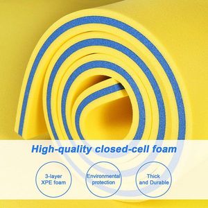 Matelas flottant pour adultes de 9 pieds, jaune et bleu, confortable, lit aquatique - Product Image 3