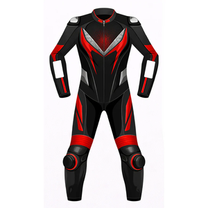 Traje de Motociclismo Personalizado para Hombre, de Cuero Vacuno/Canguro, Mono de Una Pieza, con Protección OEM CE - Product Image 1