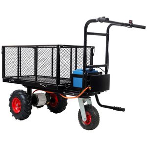 Carrello Elettrico da Giardino con Motore 24V DC 700W, Capacità di Carico 300 Kg, Carrello Ribaltabile in Metallo per Trasporto - Product Image 5
