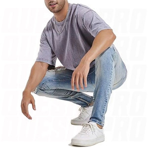 T-shirt Homme Oversize Uni à Manches Courtes Col Rond Style Décontracté 100% Coton Jersey Tricoté Design Uni Longueur Standard - Product Image 3