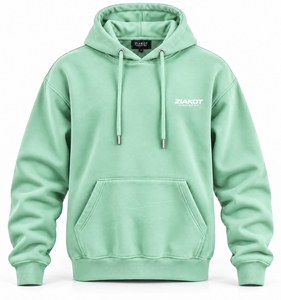 Sweat à capuche surdimensionné personnalisé Ziakot couleur menthe pour homme, en polaire polyester épais, séchage rapide, qualité supérieure, streetwear, hiver - Product Image 1