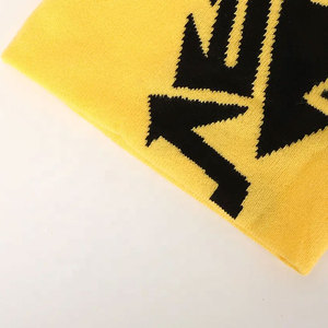 Wholesale Custom Big Mea Culpa Y2K All Over Logo Print No Cuff Jacquard Bonnet Knit Winter <b>Hat</b> Beanie Cap - Product Image 5