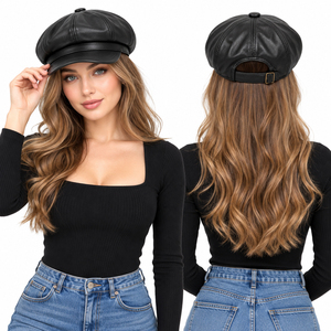 Leather Newsboy Cap Vintage Baker Boy <b>Hat</b> Unisex Casual Flat <b>Beret</b> Spring Autumn <b>Beret</b> Painter <b>Hat</b> Eight-Panel Baker Boy Caps - Product Image 5