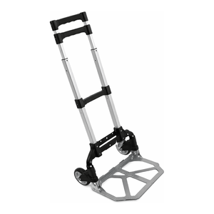 Chariot de plateforme pliable en alliage d'aluminium avec poignée réglable, capacité de 70-90 kg, 2 roues pour le shopping et les voyages - Product Image 2
