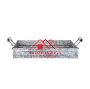 Plateau de service pour thé et café galvanisé, décoration d'hôtel, fer forgé fait main, plateau de rangement galvanisé à 3 niveaux pour la vaisselle de cuisine - Product Image 6