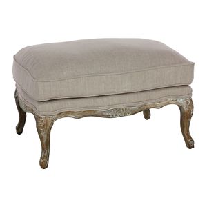 Soggiorno accento Ottoman struttura in legno grigio resistente alle intemperie rivestimento tessuto tessuto imbottito schiuma cuscino del sedile - Product Image 1
