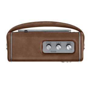 Radio FM Portátil de Estilo Retro, Altavoz Inalámbrico con Icono de Frecuencia Iluminado, Batería Recargable, Salida de 5W, Carcasa de Madera, Pantalla - Product Image 4