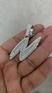 Lab Grown Diamond <b>Initial</b> Letter N Pendant <b>Necklace</b> Iced Out Alphabet Charm Hip Hop Luxury Unisex Jewelry Gift Accessory - Product Image 4