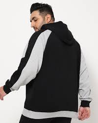 <b>Men</b>’s Raglan Sleeve Sport Hoodie | Black & Grey Performance Fleece <b>Pullover</b> | Athletic Fit Training Sweatshirt - Product Image 3