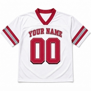 Camiseta de Fútbol Personalizada, Tejido de Malla Transpirable con Cuello en V y Manga Corta, Nombres/Números/Logotipos del Equipo Personalizados, Unisex, Corte Regular para Adultos - Product Image 5