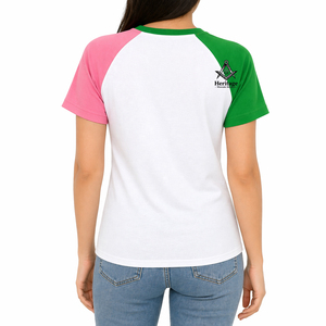 HMR Alpha |   T-shirts pour femmes Kapa Alpha de haute qualité 100% coton, logo personnalisé de la sororité, coupe ajustée douce, été, écologiques - Product Image 2