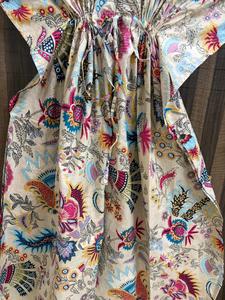 Women Mirchi Print Cotton Maxi <b>Kaftan</b> Dress Handmade Boho Beach Cover up Regular Fit <b>Summer</b> Daily Breathable Lounge Wear Resort - Product Image 5
