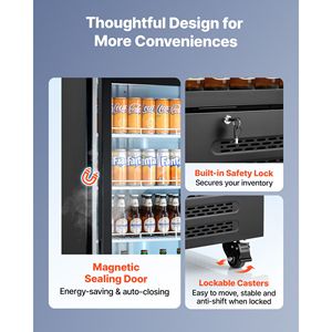 Refrigerador Comercial con Puerta de Vidrio, Enfriador de Bebidas de 15.9 Pies Cúbicos, Exhibidor - Product Image 6