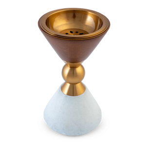 Quemador de incienso de madera de mango de lujo, moderno, bicolor, con acabado Dico, con tapa de malla y pinzas doradas, venta al por mayor - Product Image 2