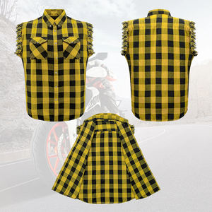 Camiseta de Franela sin Mangas con Botones para Hombre, Color Amarillo y Negro, de Alta Calidad, Secado Rápido, Antiarrugas, Transpirable para Primavera - Product Image 2