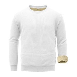 Sweat-shirt en polyester recyclé pour homme, écologique et durable, molleton épais, col rond, coupe décontractée, teint en pièce, toucher doux - Product Image 4