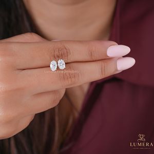 Oval Shaped Lab Grown Diamond Solitaire Stud <b>Earrings</b> 4 Prong Set Screw Back <b>Earrings</b> Gold Jewelry <b>Earrings</b> For Birthday Gift - Product Image 2