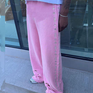 Pantalones de Hombre de Cintura Alta con Corte Acampanado, Pantalones de Campana Bordados Personalizables, Atuendo de Moda para Ocasiones Casuales y Formales - Product Image 1