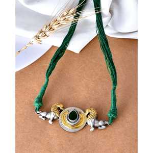 Collier ras du cou ethnique en argent fin Meera Jaipur Sangeeta pour femmes, 25-29g, chaîne à fils - Product Image 3