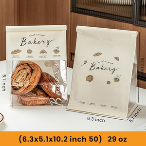 Sac en papier kraft brun écologique personnalisé <span class=keywords><strong>pour</strong></span> boulangerie, idéal <span class=keywords><strong>pour</strong></span> <span class=keywords><strong>le</strong></span> pain au levain et les sandwichs, avec fenêtre transparente - Product Image 3
