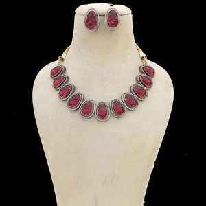 Hand-Carved <b>Ruby</b> <b>Necklace</b> Indian Polki Diamond Jewelry Traditional Bridal Wedding <b>Necklace</b> Statement Ethnic Jewelry Gift for Her - Product Image 3