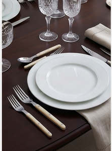 Minimalist Flatware Set Stainless Steel <b>Mirror</b> Finish <b>Plastic</b> Handle Dishwasher Safe For Wedding Use And Tableware Use - Product Image 4