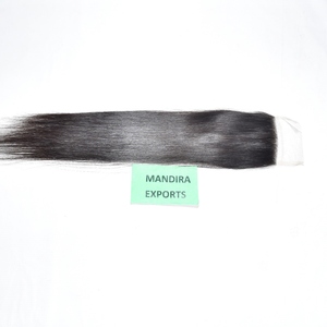 Extensiones de Cabello Humano Indio 100% Virgen Remy con Cutícula Alineada, Ondulado Natural Negro Sedoso, Cierre 5x5, Liso, Venta al por Mayor - Product Image 5