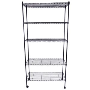 Organizzatore per Trucchi a 5 Livelli in Ferro di Alta Qualità con Ruote in Nylon da 1,5 Pollici, Rivestimento in Plastica Nera Resistente e Durevole - Product Image 2